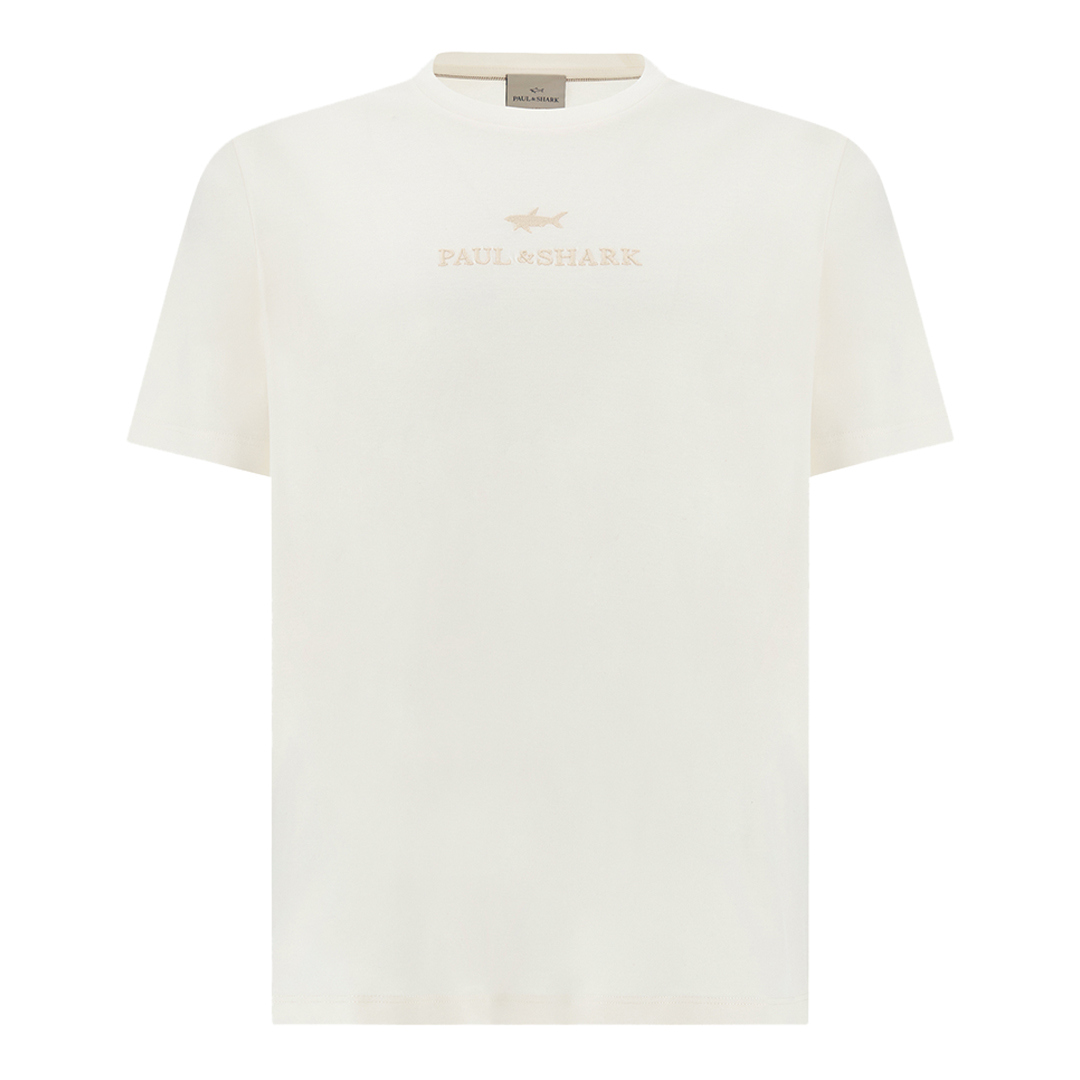 Paul & Shark Men's Blanc De Blanc Aqua Touch Cotton T-Shirt With Embroidered Logo, Man, Size: 4XL