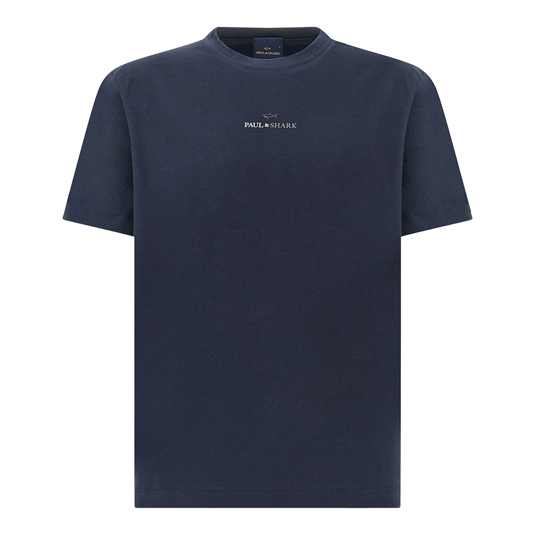 Paul & Shark Men's Dama Blue Cotton Jersey T-Shirt With Print, Man, Size: 4XL