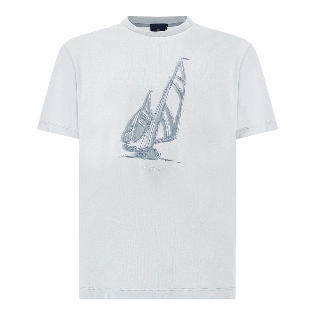 Paul & Shark Men's Skyride Structured Cotton Jersey T-Shirt With Graphic Print, Man, Size: Xxl
