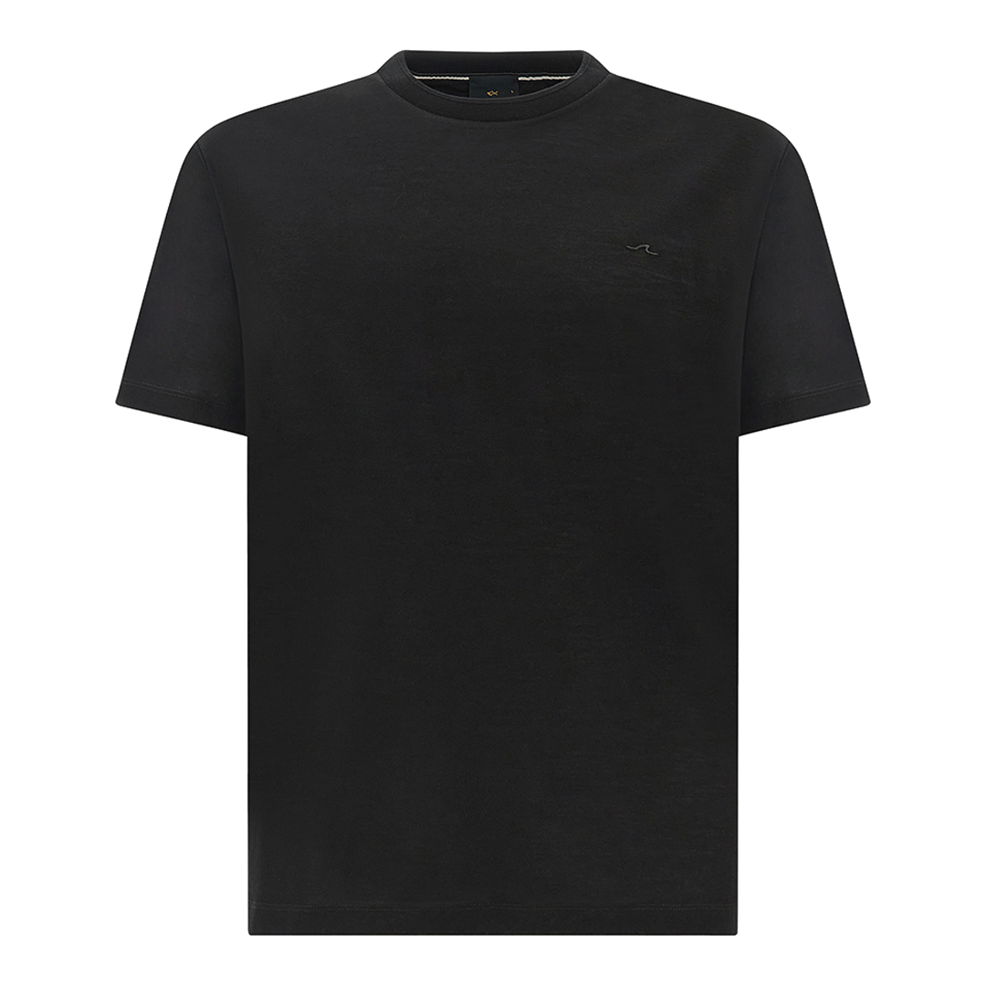 Paul & Shark Men's Black Fine Piqué Cotton T-Shirt, Man, Size: 3XL