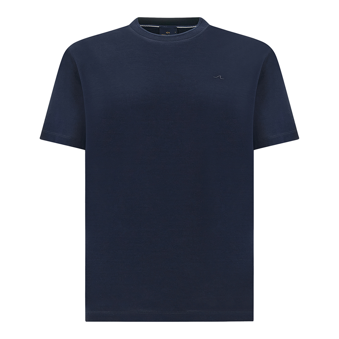 Paul & Shark Men's Dama Blue Fine Piqué Cotton T-Shirt, Man, Size: Xxl