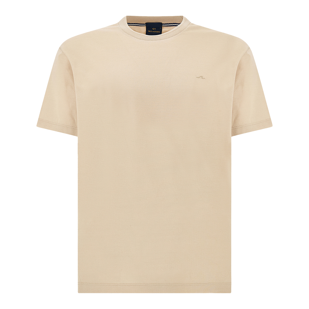 Paul & Shark Men's Beige Fine Piqué Cotton T-Shirt, Man, Size: 4XL