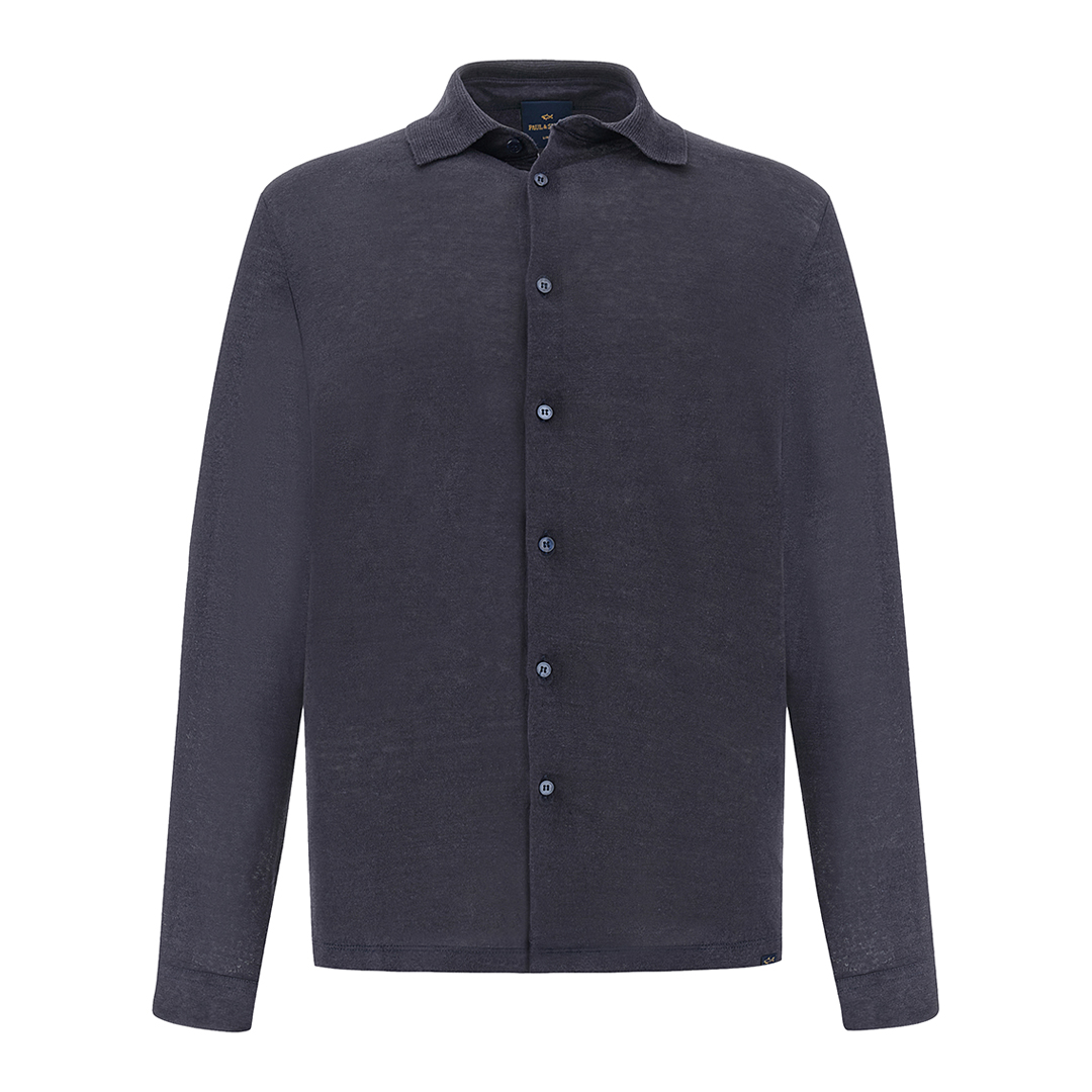 Paul & Shark Men's Dama Blue Pure Linen Jersey Shirt, Man, Size: Xxl