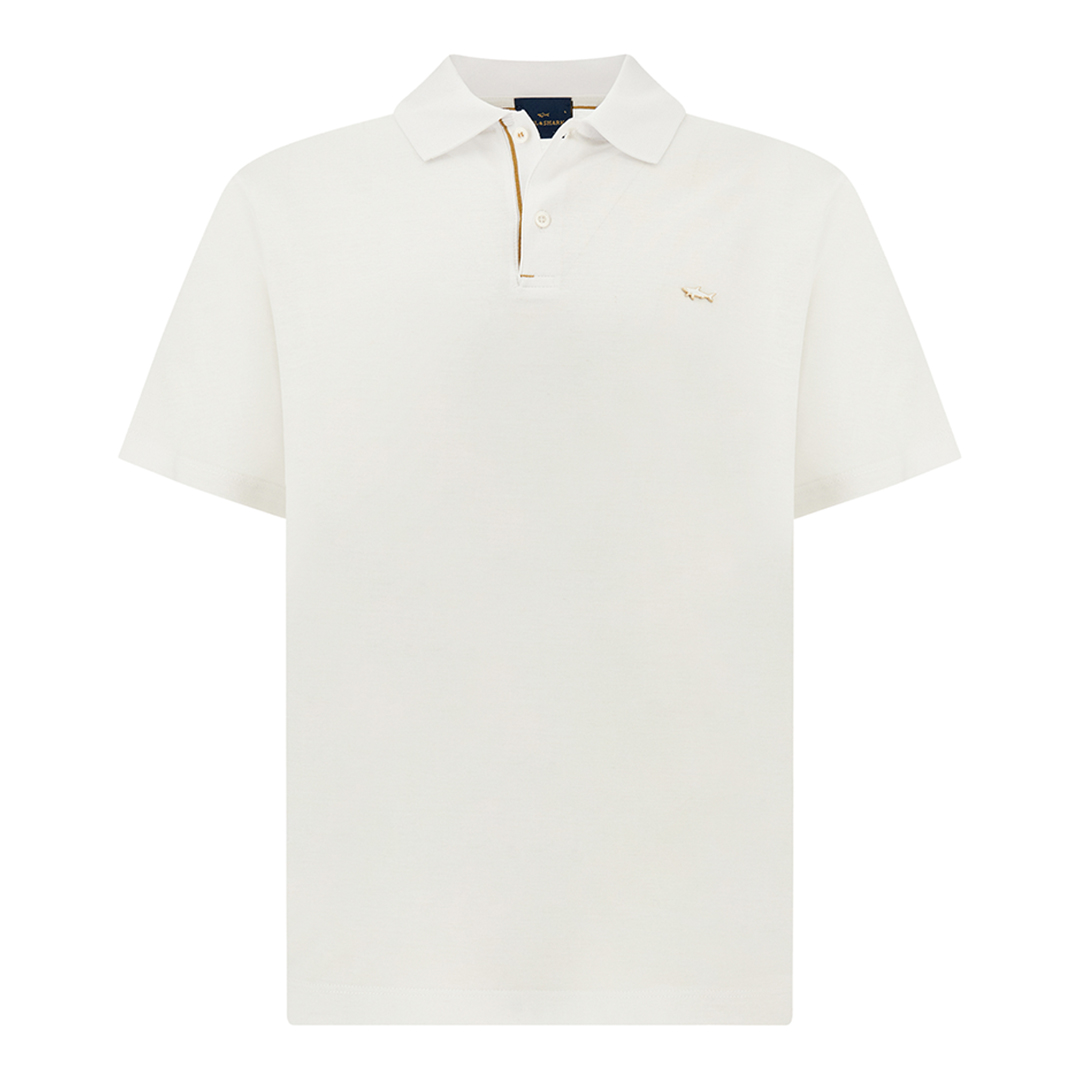 Paul & Shark Men's Bright White-Rich Gold Polo In Double Mercerised Cotton Jersey, Man, Size: 3XL