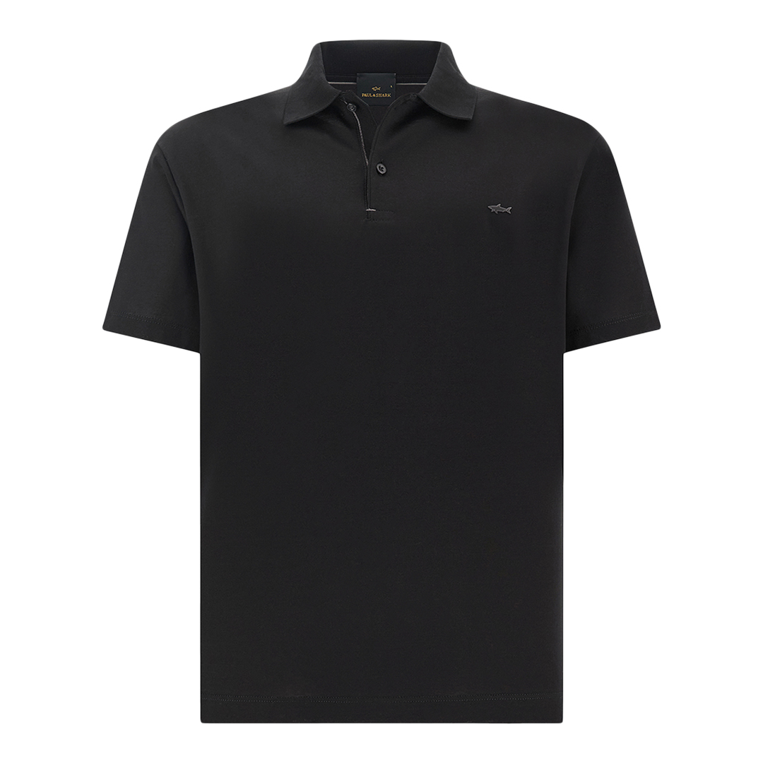 Paul & Shark Men's Black Beauty-Ruthenium Polo In Double Mercerised Cotton Jersey, Man, Size: 3XL