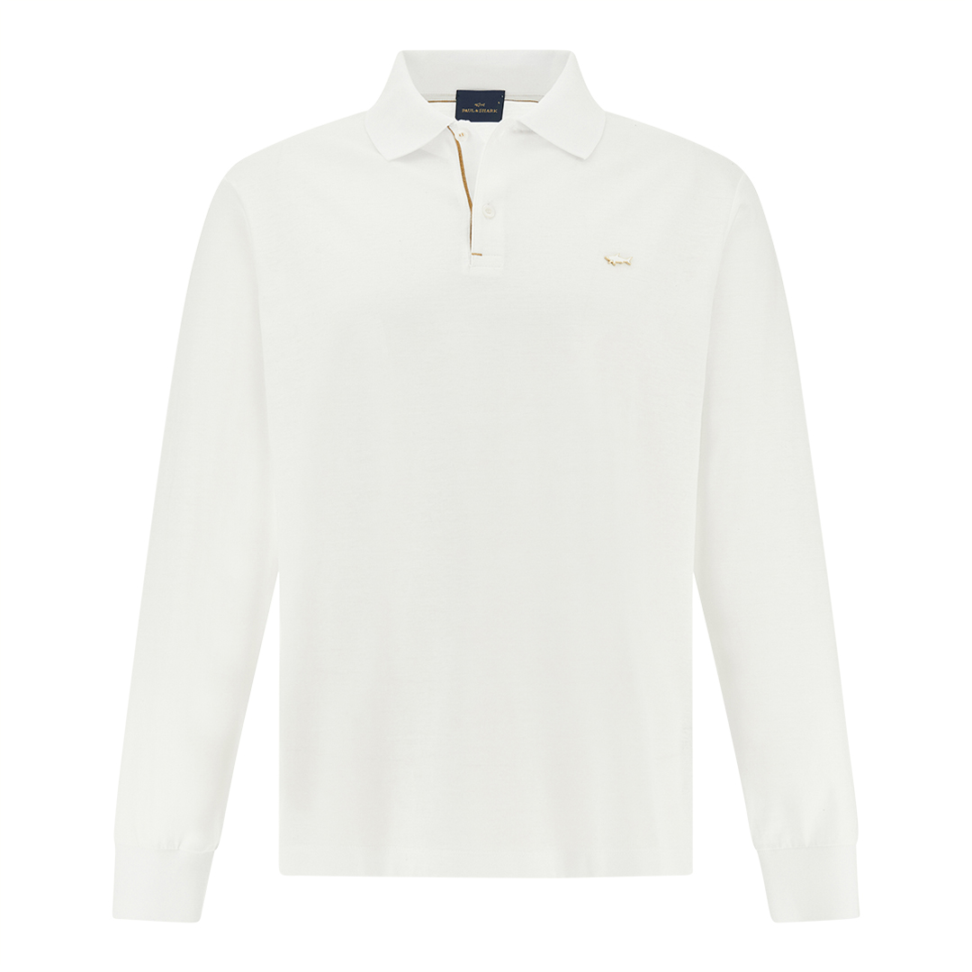 Paul & Shark Men's Bright White-Rich Gold Polo In Double Mercerised Cotton Jersey, Man, Size: 3XL