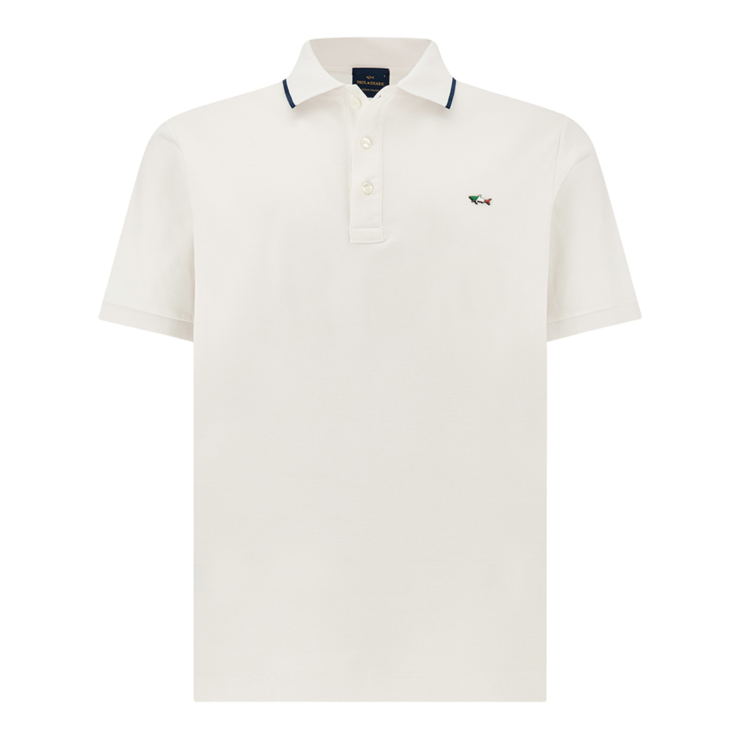 Paul & Shark Men's White Polo Shirt In Aqua Touch Cotton, Man, Size: 4XL