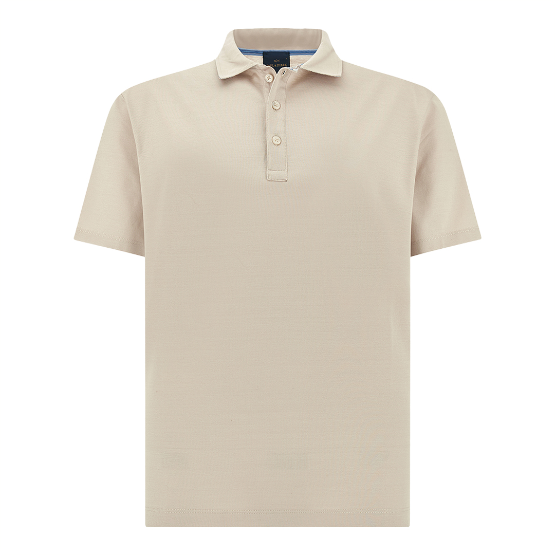 Paul & Shark Men's Beige Polo Shirt In Cotton Jersey With Linen Details, Man, Size: M