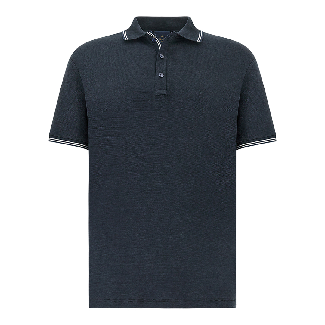 Paul & Shark Men's Dama Blue X-Soft Polo Shirt In Cotton Interlock, Man, Size: Xl