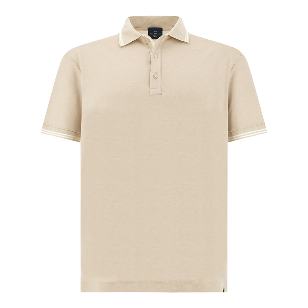 Paul & Shark X-soft Polo Shirt In Cotton Interlock In Sand