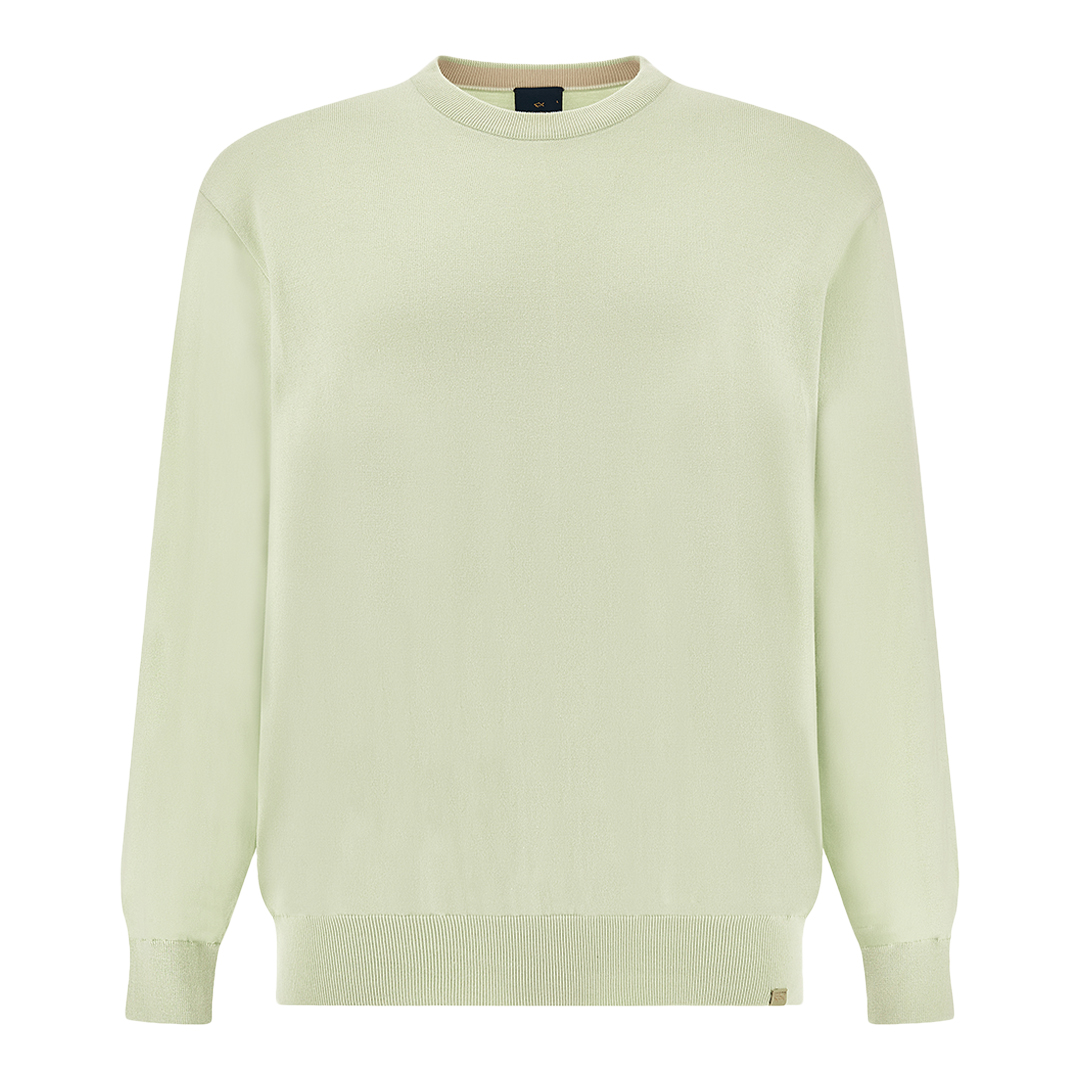 Paul & Shark Men's Meadow Mist Crew‑Neck Sweater In Piuma Cotton, Man, Size: 3XL