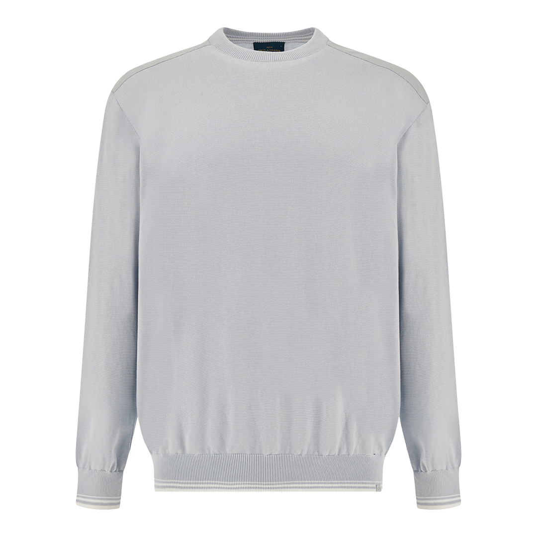 Paul & Shark Men's Skyride Crew‑Neck Sweater In Piuma Cotton With Technical Fabric Details, Man, Size: 5XL