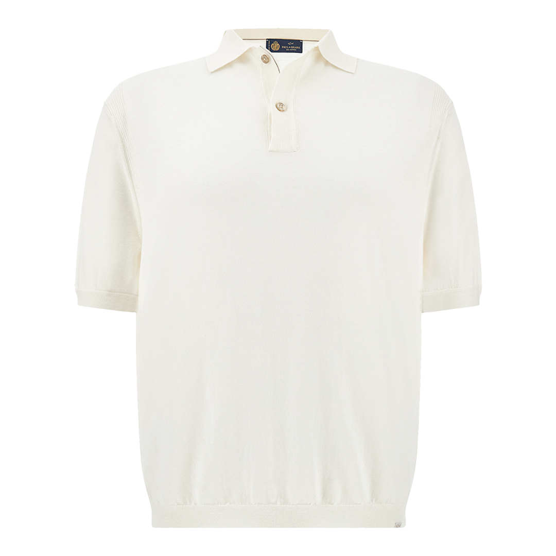 Paul & Shark Men's White Polo Shirt In Silk And Cotton, Man, Size: M