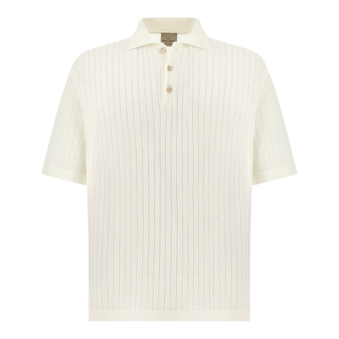 Paul & Shark Men's White Polo Shirt In Linen And Cotton Urukai, Man, Size: 3XL