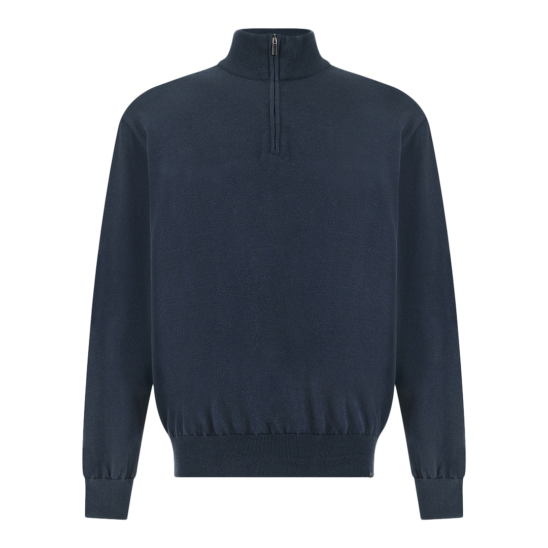 Paul & Shark Men's Dama Blue Piuma Cotton Half Zip Sweater, Man, Size: 5XL