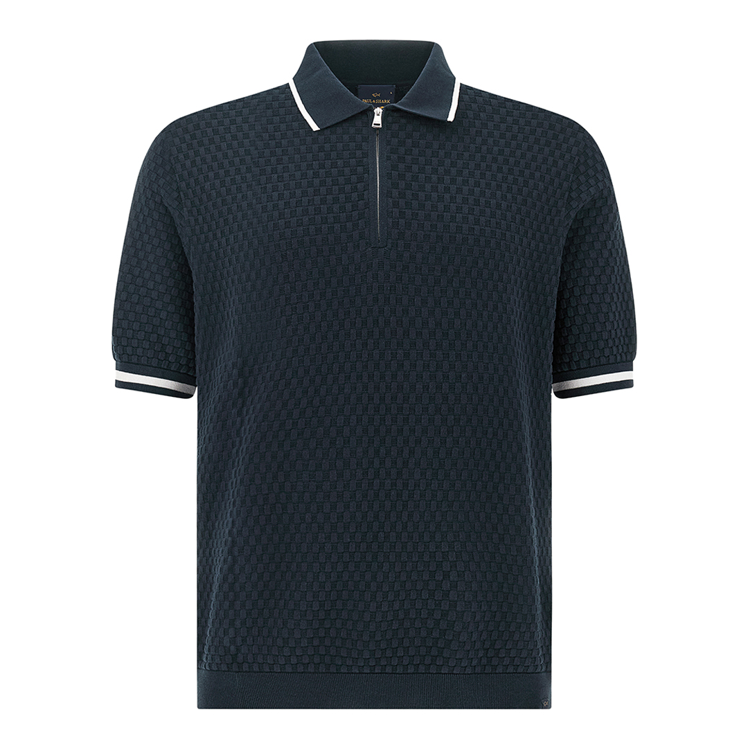 Paul & Shark Men's Dama Blue Polo In Piuma Cotton, Man, Size: Xxl