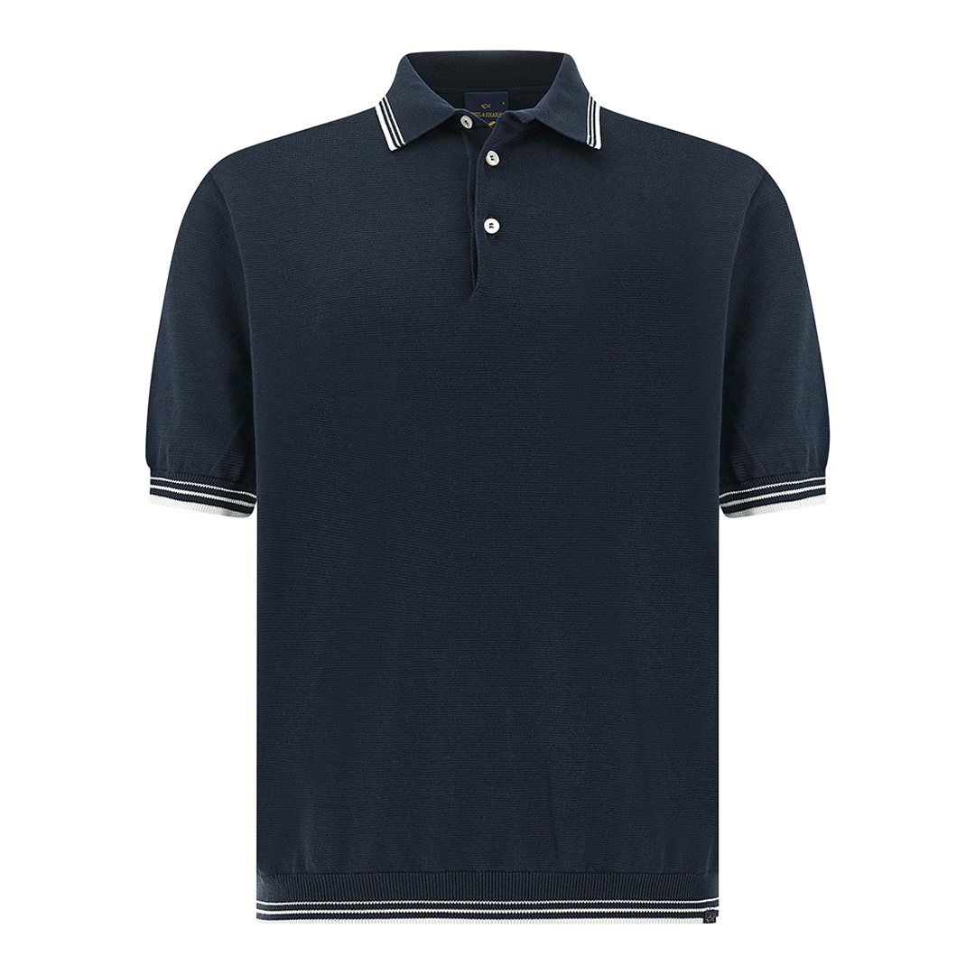 Paul & Shark Men's Dama Blue Polo In Piuma Cotton, Man, Size: Xxl