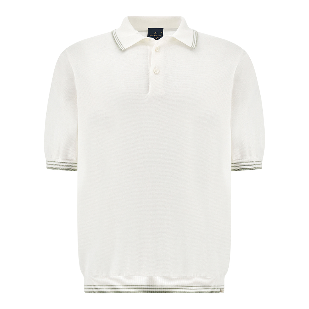 Paul & Shark Men's Blanc De Blanc Polo In Piuma Cotton, Man, Size: 5XL