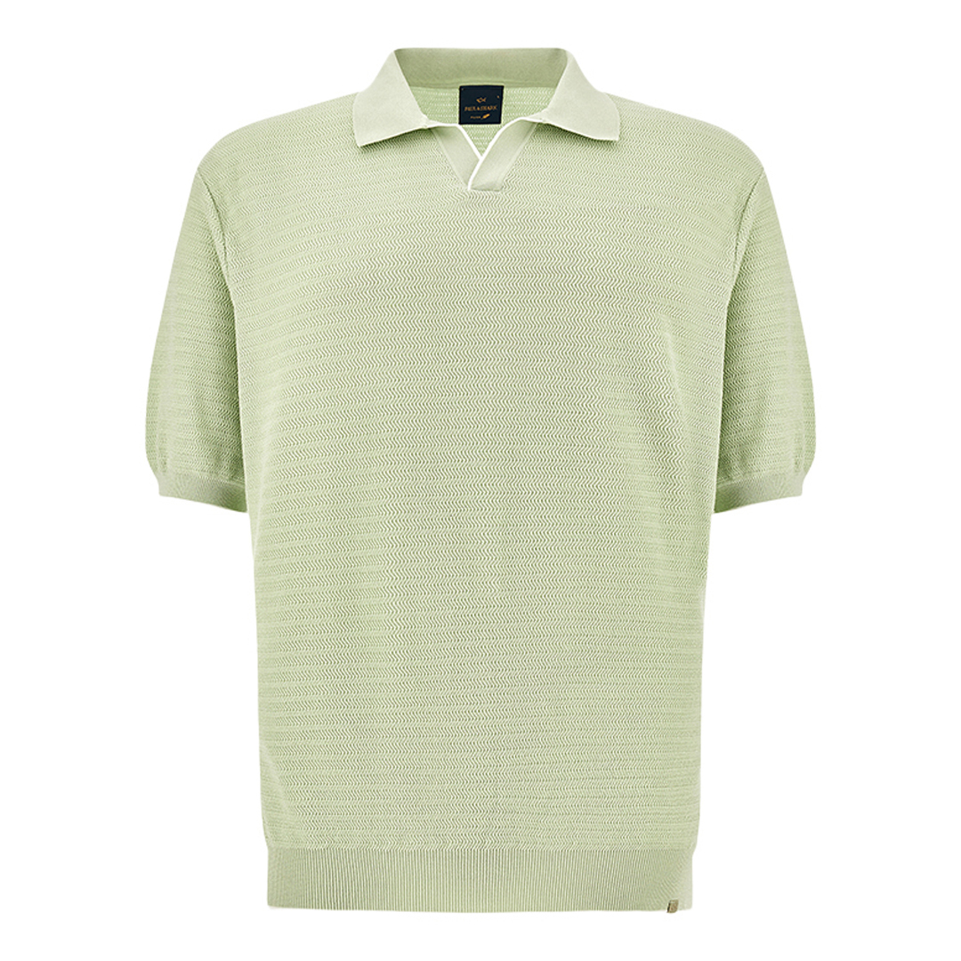 Paul & Shark Men's Meadow Mist Open‑Collar Polo In Piuma Cotton, Man, Size: Xl