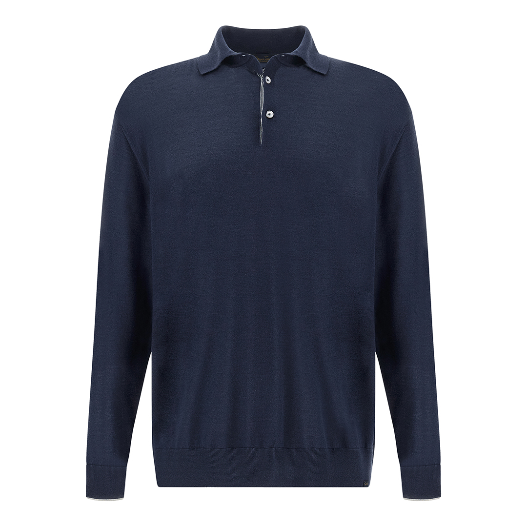 Paul & Shark Polo In Cashmere And Silk Jaipur In Blue