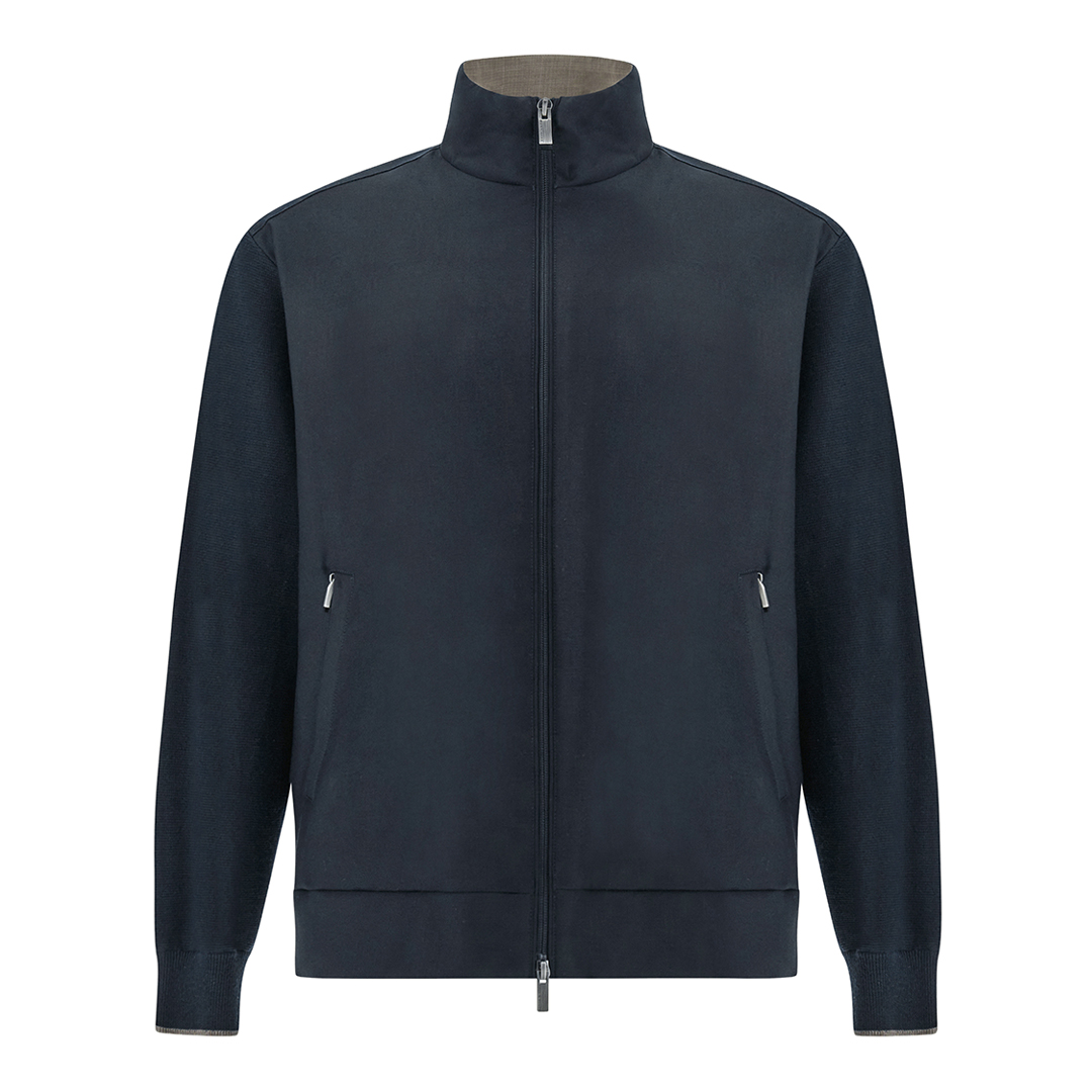 Paul & Shark Men's Dama Blue Hybrid Blouson In Wool And Silk, Man, Size: 4XL