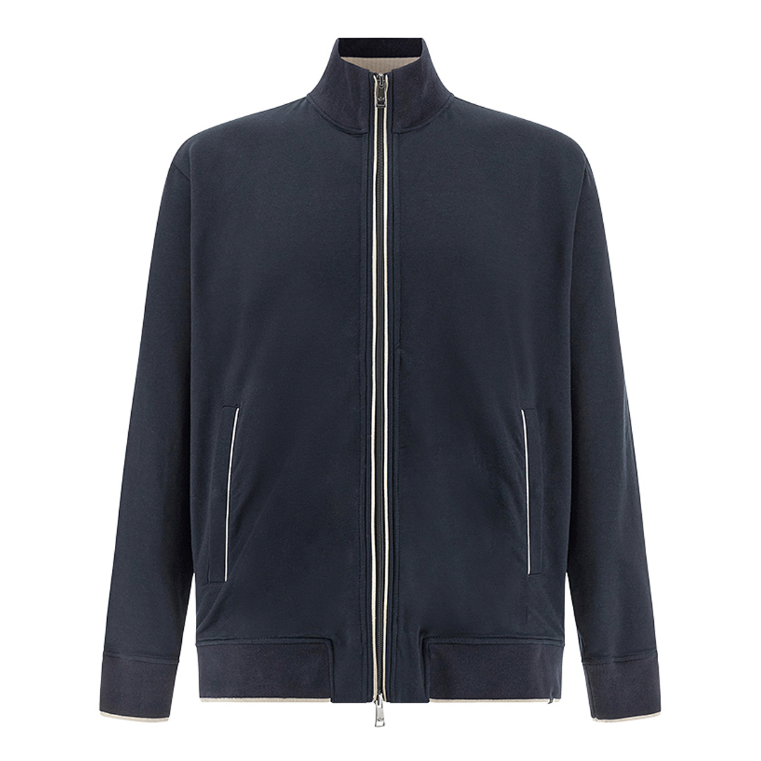 Felpa zip-up in cotone Active Fleece, Uomo, BLU, Taglia: 4XL