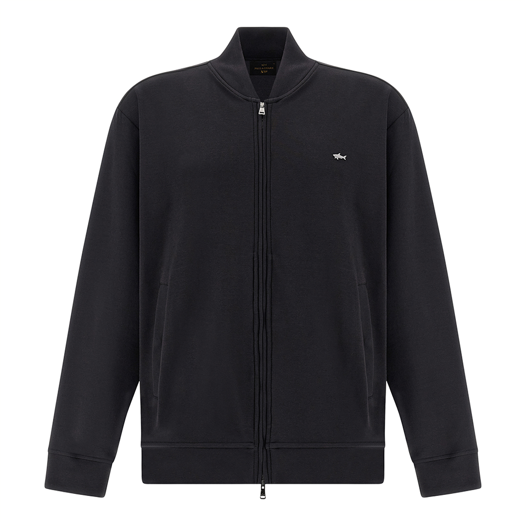 Felpa zip-up in cotone Active Fleece, Uomo, NERO - RUTENIO, Taglia: XL