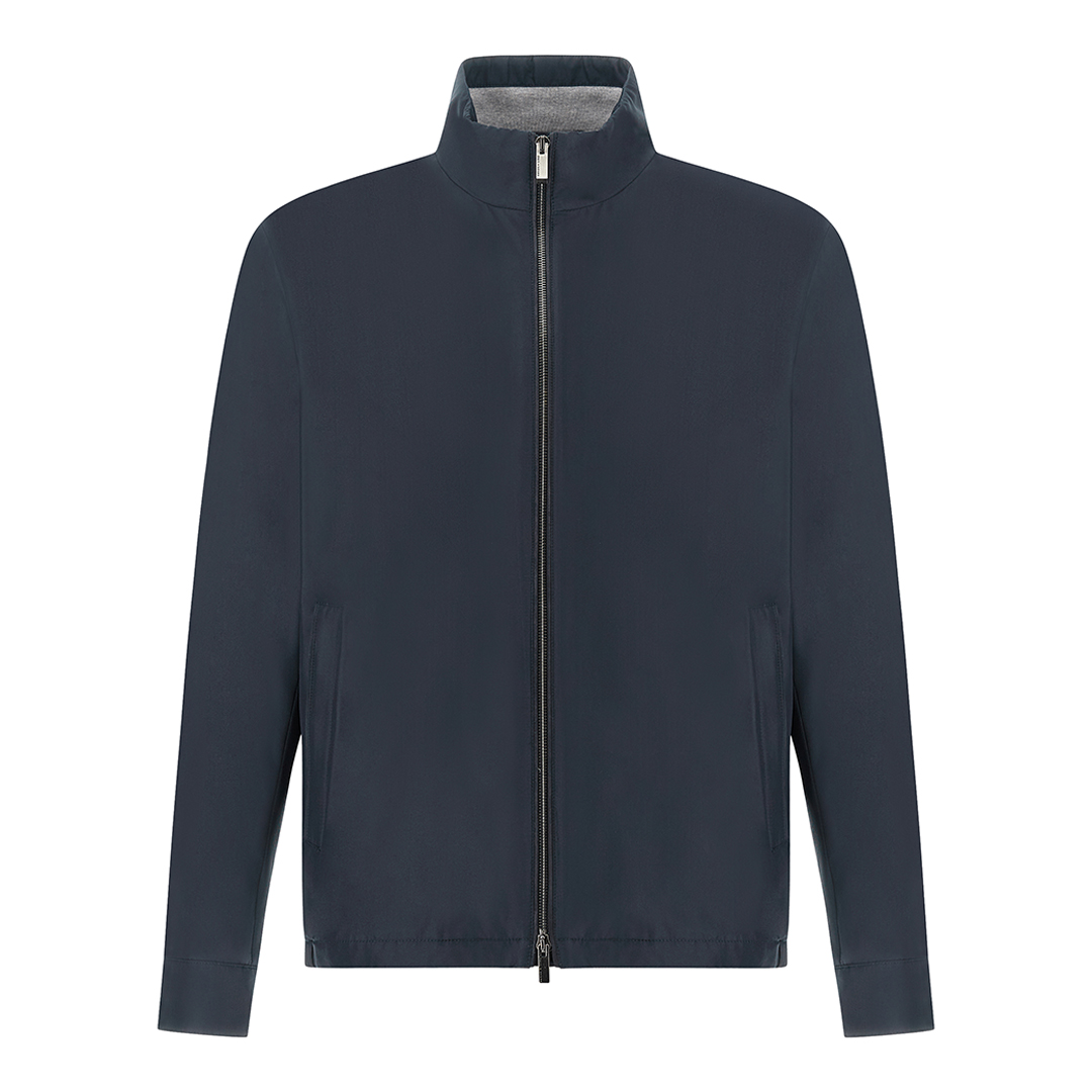 Paul & Shark Men's Dama Blue Typhoon® Silk Blouson With Aqualeather Suede Details, Man, Size: 5XL