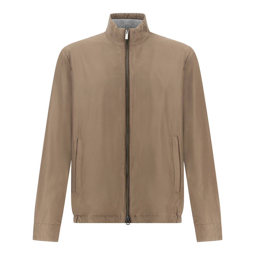 Paul & Shark Men's Taupe Typhoon® Silk Blouson With Aqualeather Suede Details, Man, Size: 5XL