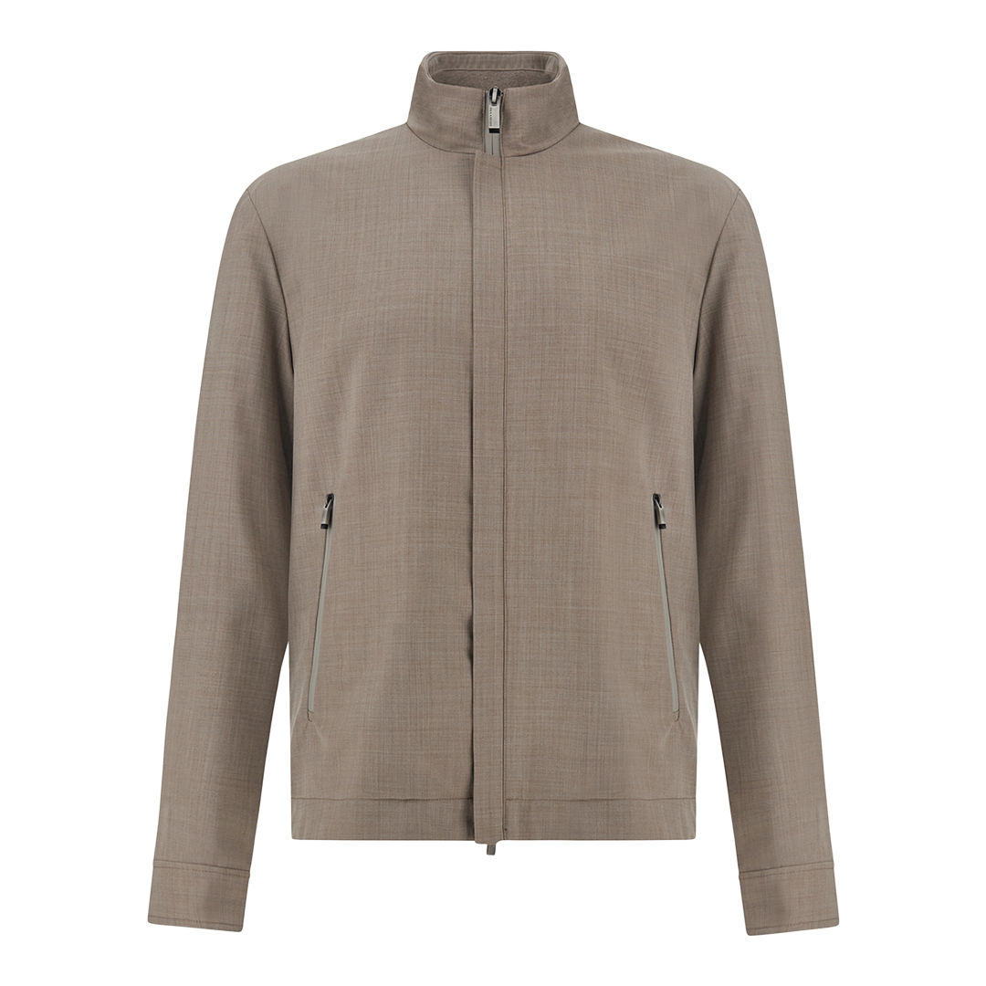 Blouson in lana e seta, Uomo, BEIGE, Taglia: XL
