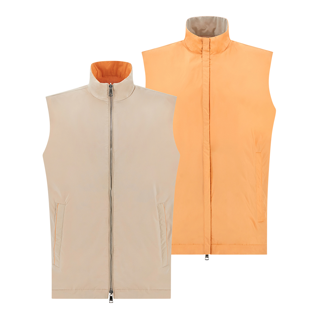 Paul & Shark Men's Plaza Taupe Orange Reversible Typhoon® Platinum Gilet, Man, Size: 3XL