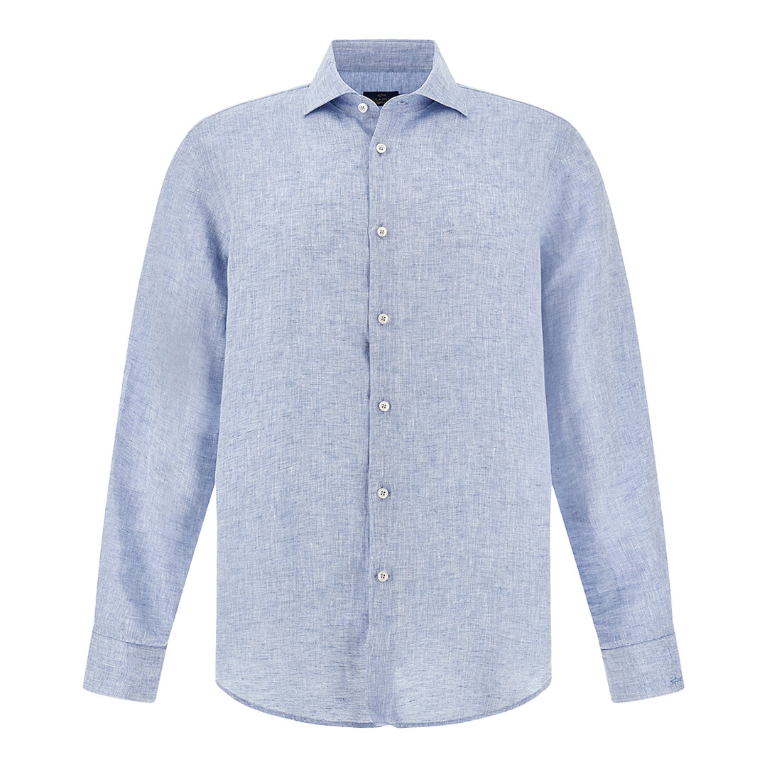 Paul & Shark Men's Bluette Soffio Linen Shirt, Man, Size: 042