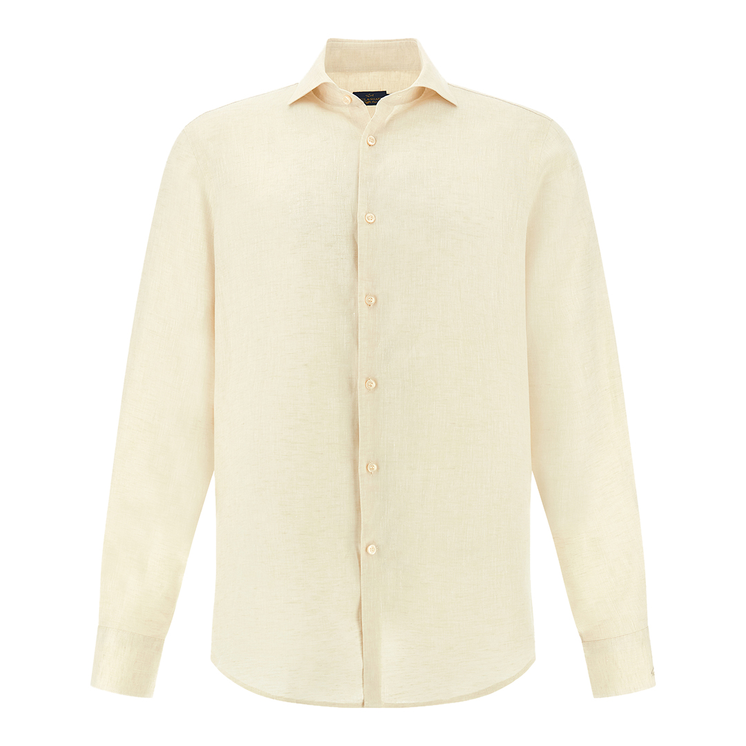 Paul & Shark Men's Beige Soffio Linen Shirt, Man, Size: 042