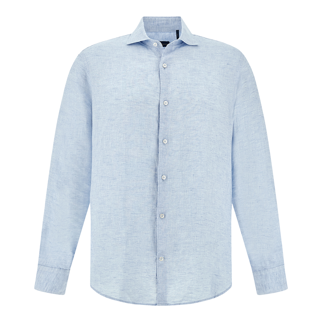 Paul & Shark Men's Light Blue Soffio Linen Shirt, Man, Size: 042