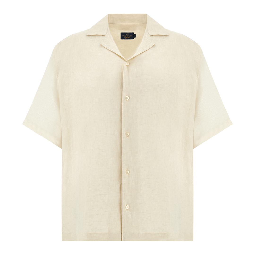 Paul & Shark Men's Beige Soffio Linen Shirt, Man, Size: 4XL