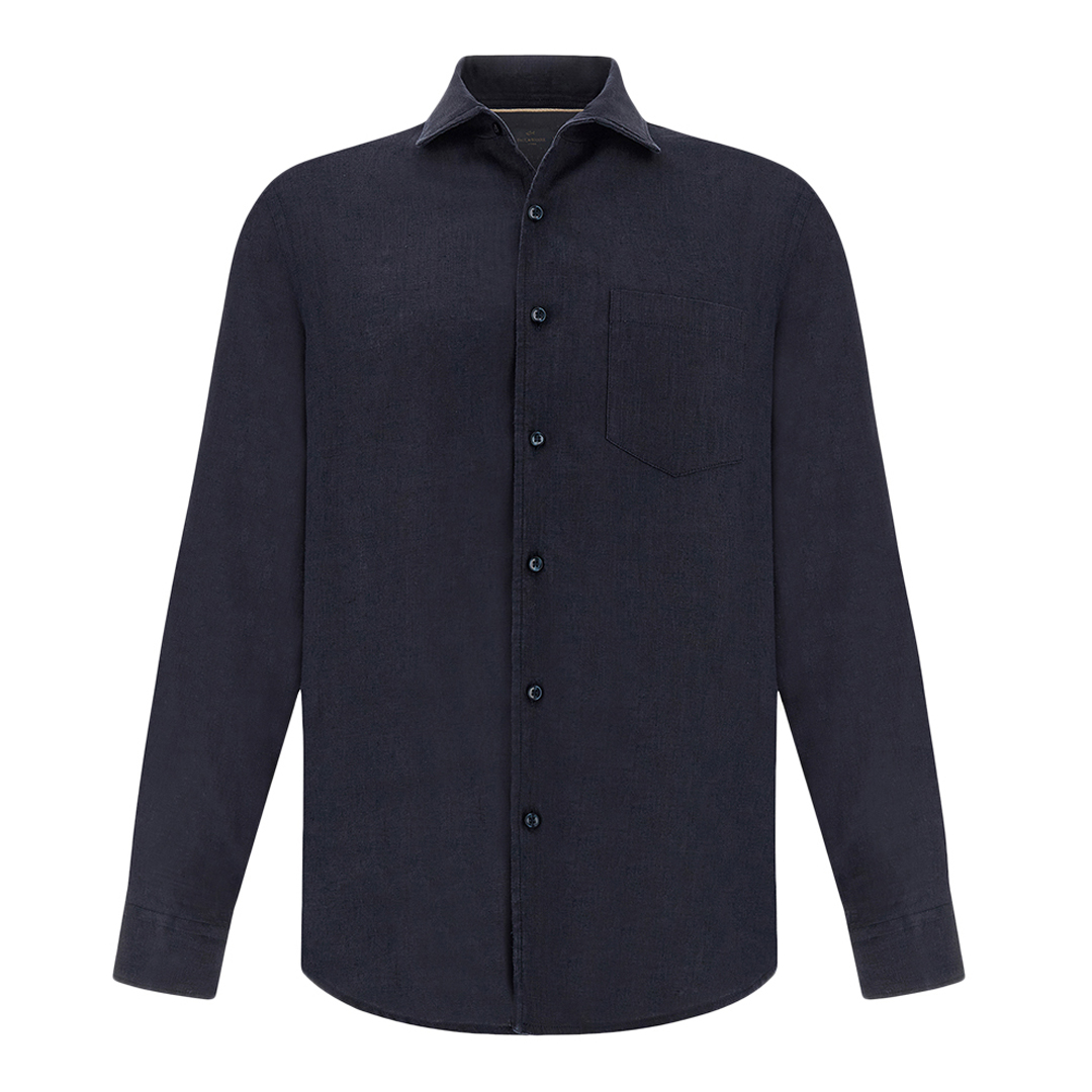 Paul & Shark Men's Dama Blue Soffio Linen Shirt, Man, Size: 3XL