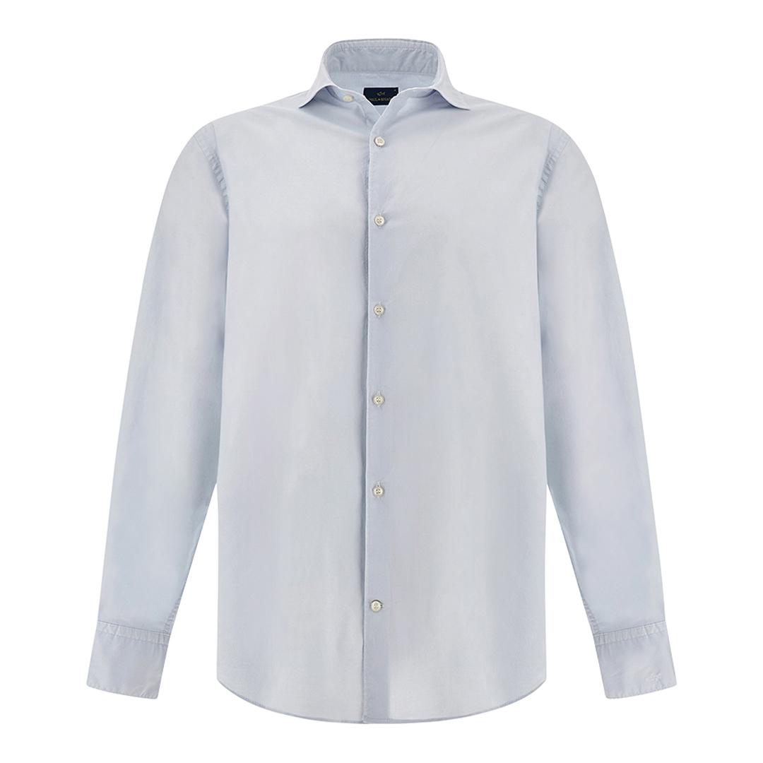 Paul & Shark Men's Skyride Gart‑Dyed Cotton Voile Shirt, Man, Size: 040