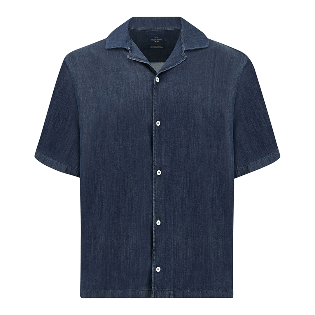 Camicia X-Soft in denim Giza Cotton, Uomo, BLU SCURO JEANS, Taglia: XL