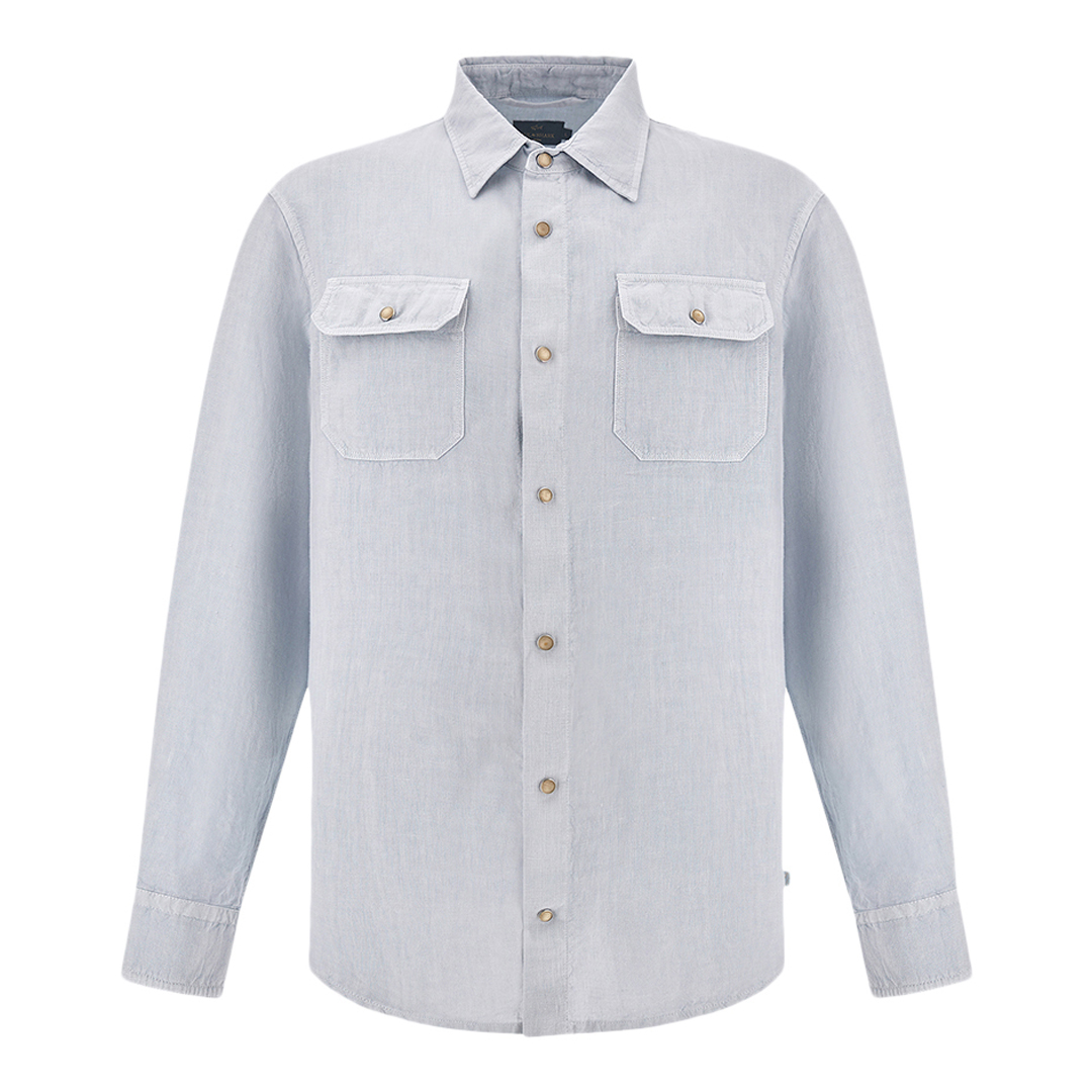Paul & Shark Men's Skyride Gart Dyed Linen Overshirt, Man, Size: 3XL