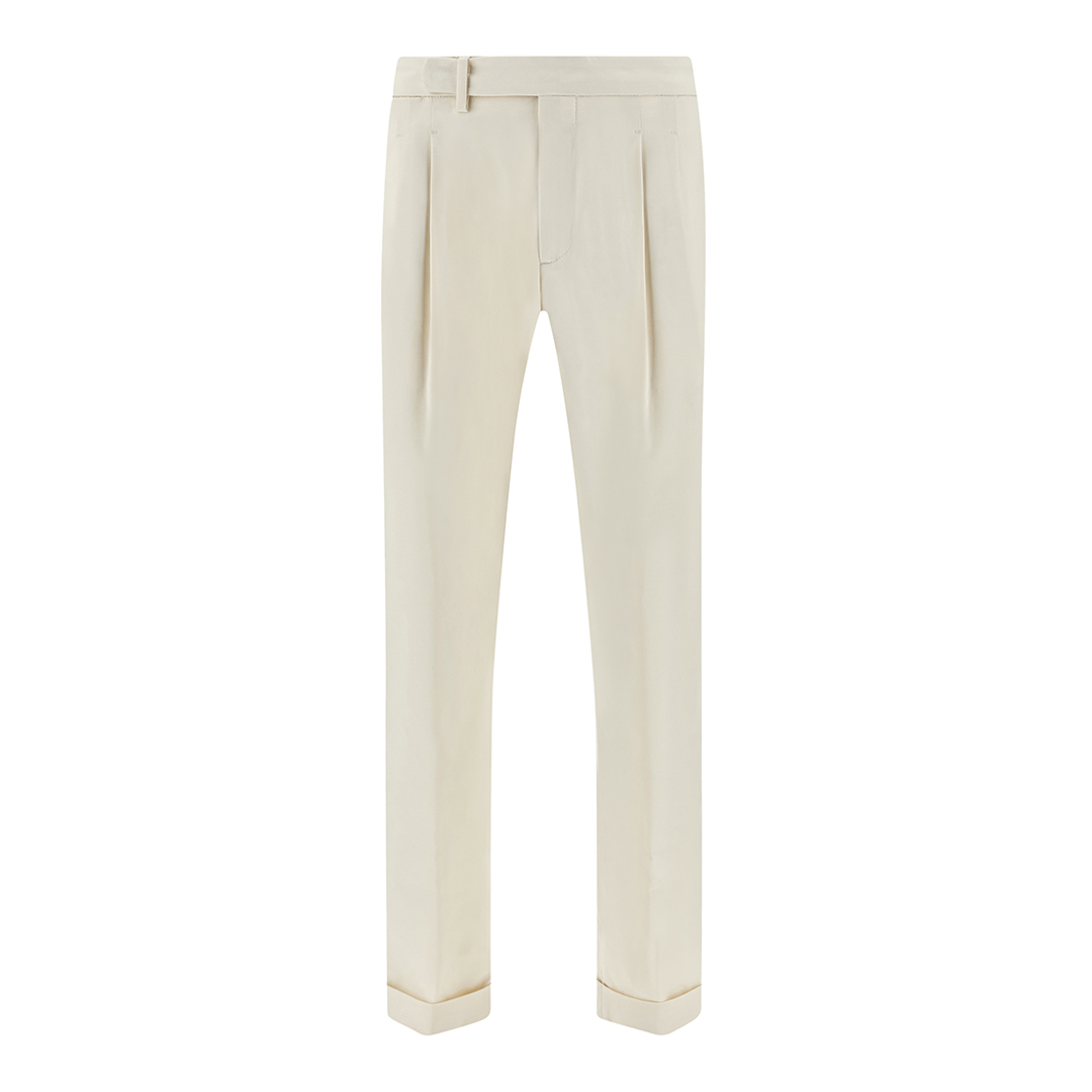 Paul & Shark Men's Butter Chino Trousers In Stretch Cotton With Double Pleats, Man, Size: 56
