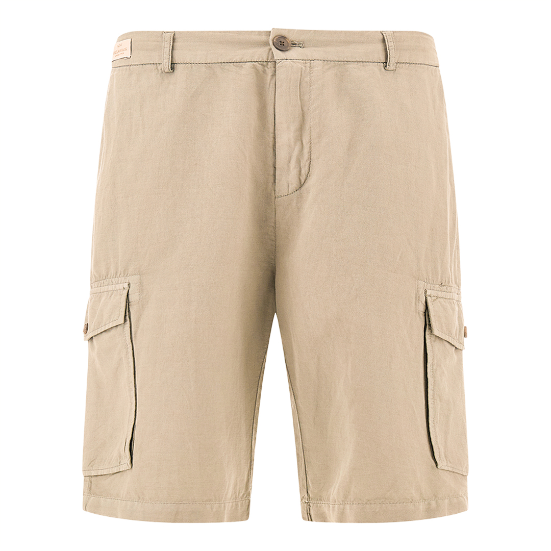 Paul & Shark Men's Sahara Gart‑Dyed Linen And Cotton Cargo Bermuda Shorts, Man, Size: 48