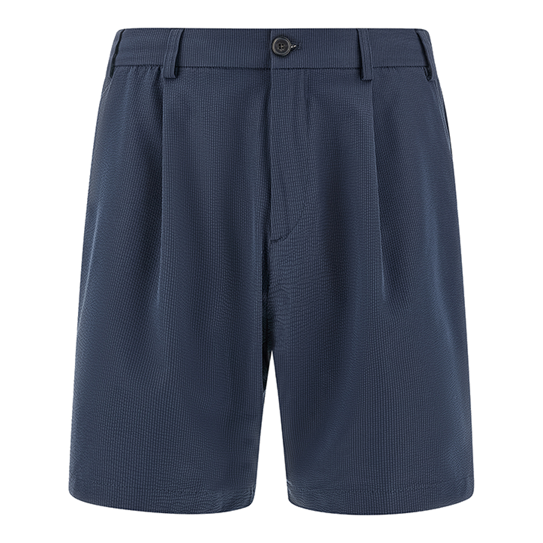 Paul & Shark Men's Dama Blue Seersucker Bermuda Shorts With Front Pleats, Man, Size: 56