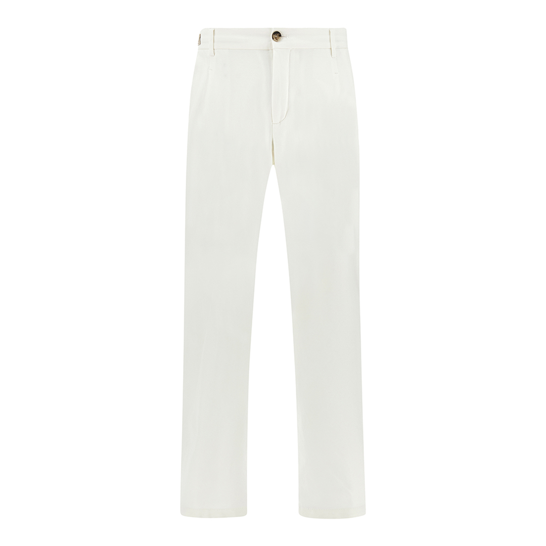 Paul & Shark Men's White Dynamic Chino Trousers With Pleats, Man, Size: 48