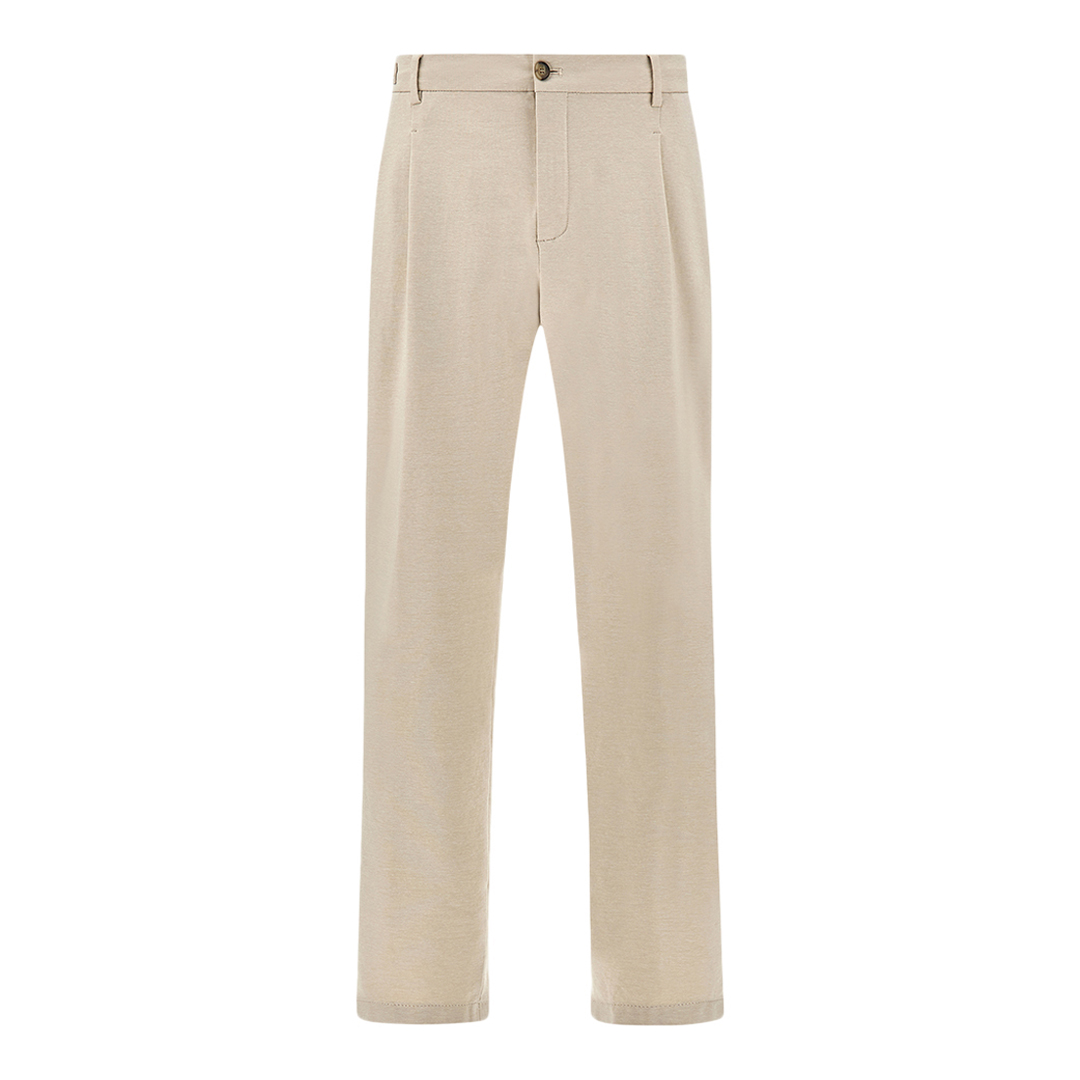 Paul & Shark Men's Oatmeal Dynamic Chino Trousers With Pleats, Man, Size: 60