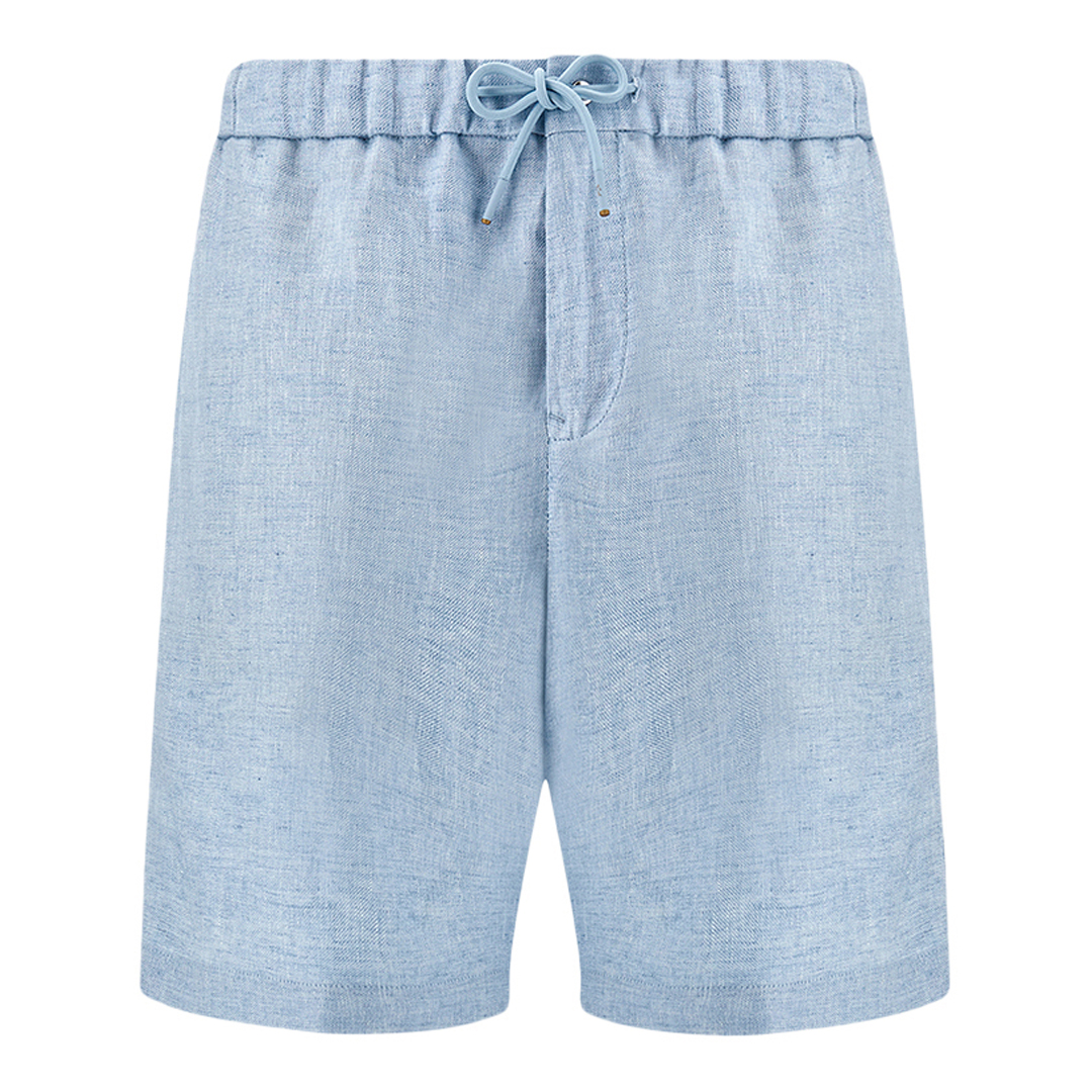 Paul & Shark Men's Forever Blue Linen Bermuda Shorts With Drawstring, Man, Size: 46