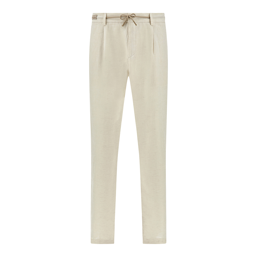 Paul & Shark Men's Beige Linen Chino Trousers, Man, Size: 56