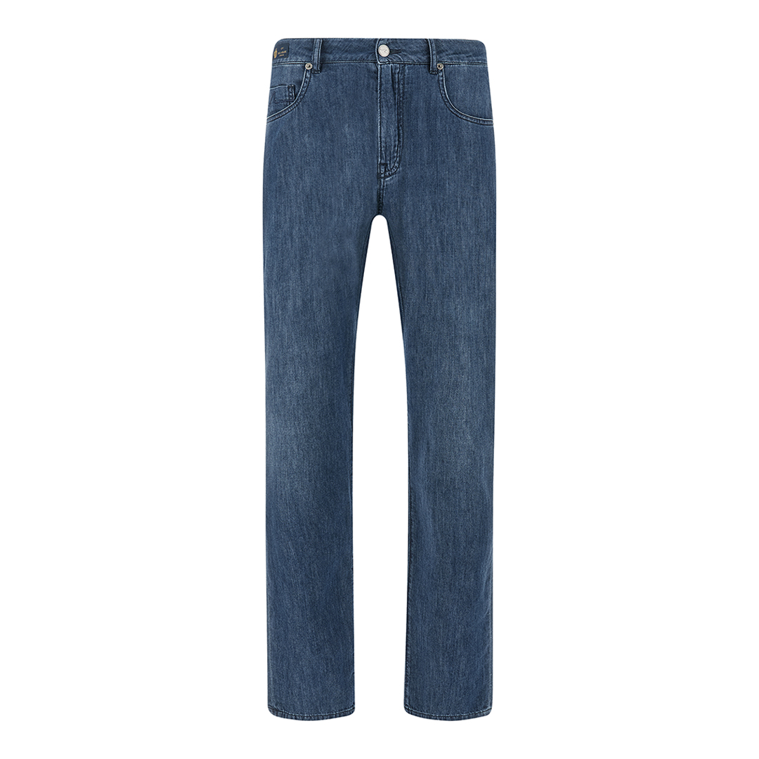 Paul & Shark Men's Dark Blue Jeans Jeans In Silk And Cotton Denim, Man, Size: 52