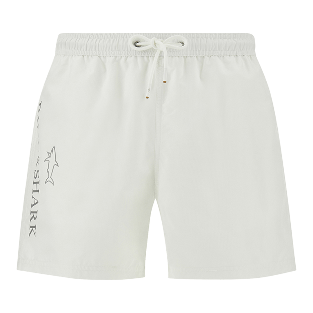 Costume da bagno con stampa reflective, Uomo, BIANCO, Taglia: M