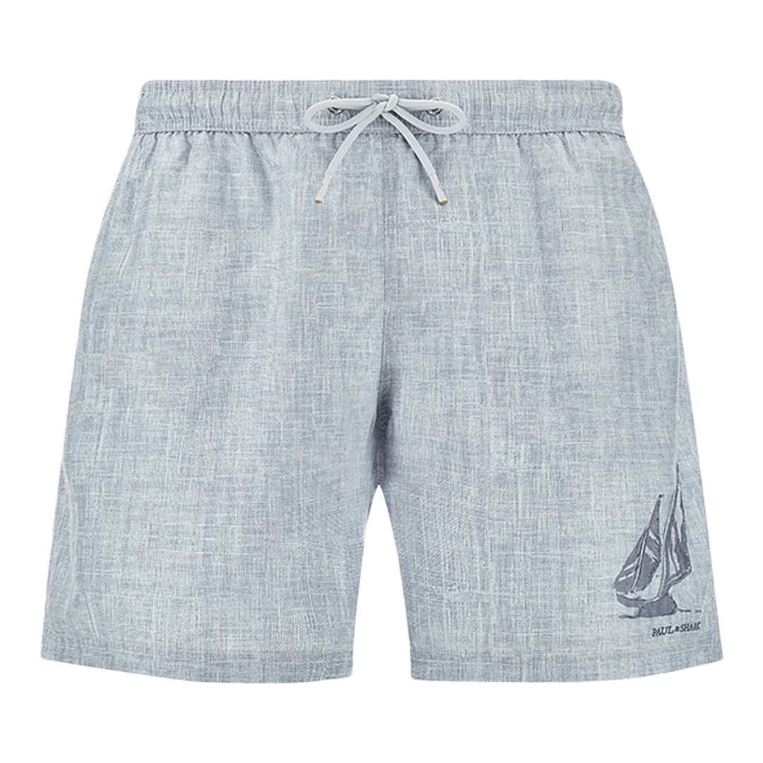 Paul & Shark Men's Xanon Blue Swimwear Portofino With Sailboat Embroidery, Man, Size: 3XL