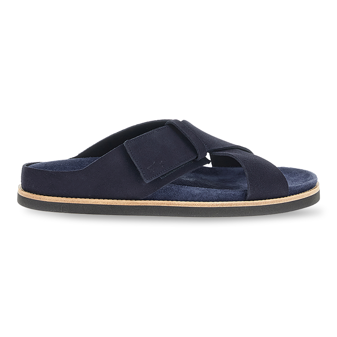 Paul & Shark Men's Dama Blue Slip‑On Sandals In Suede, Man, Size: 41
